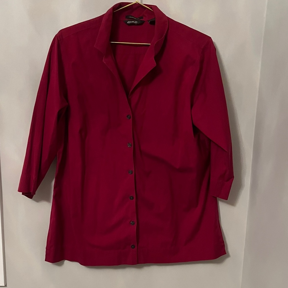 Eddie Bauer Deep Red Button-Down Shirt